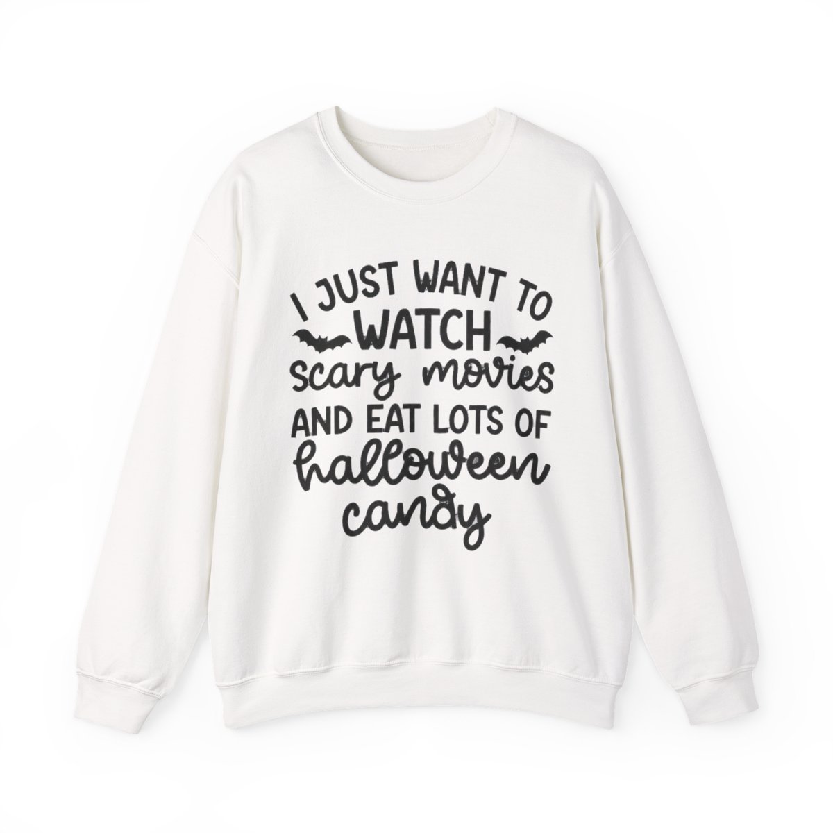 I just Want To Watch Scary Movies and Eat Lots Of Halloween Candy Cute Funny Crewneck T-Shirts | Witch Watch