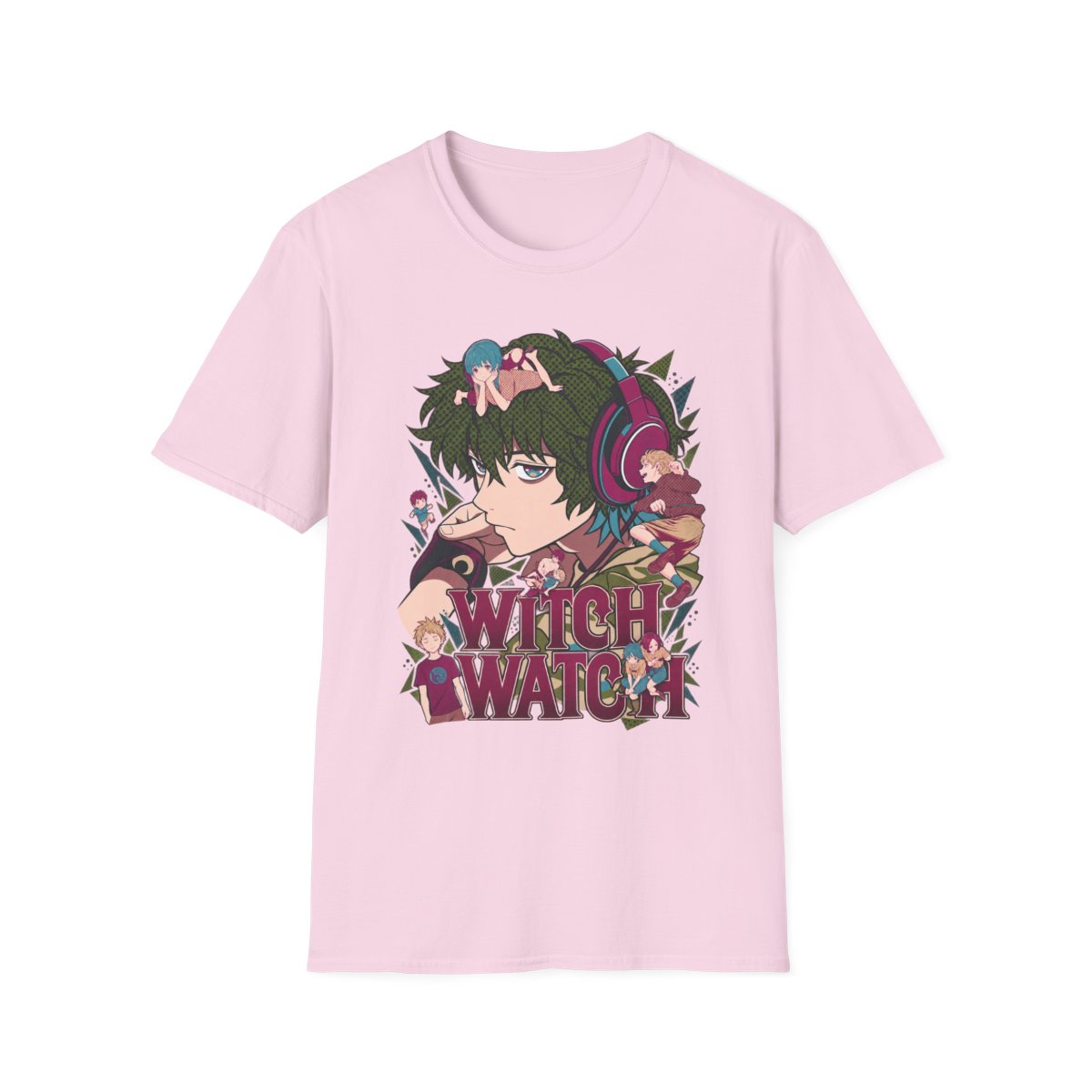 Witch Watch anime girl illustration T-Shirt | headphones, mushrooms, forest vibes | Witch Watch Anime