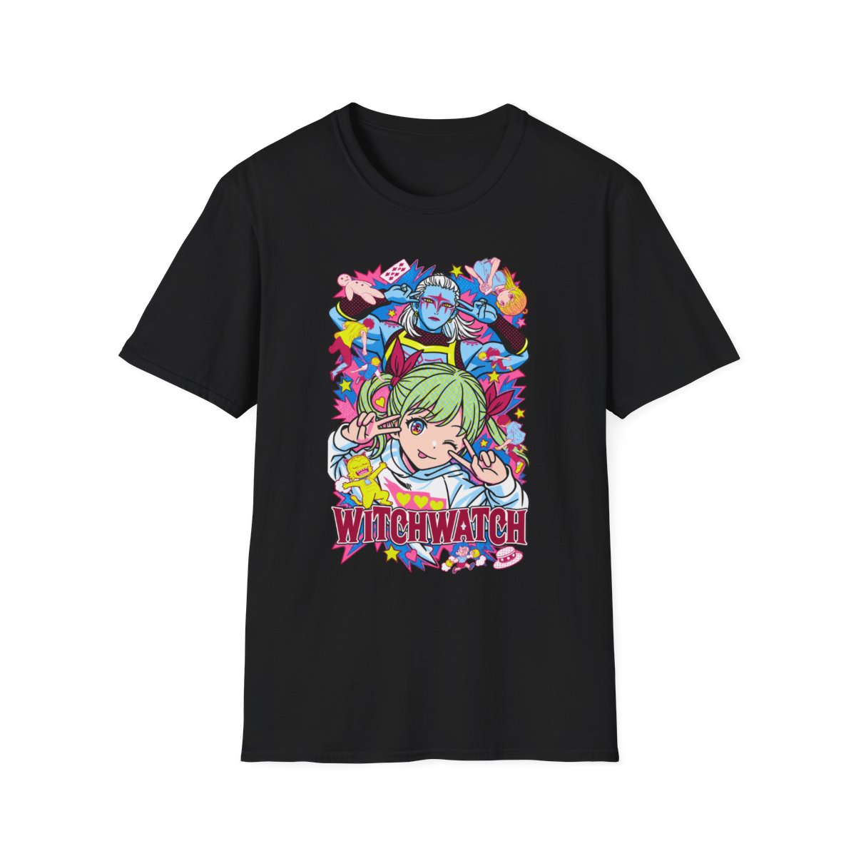 Witchwatch Anime Characters T-Shirt | Colorful Magical Girl Illustration | Witch Watch Anime - Official T-Shirts merchandise