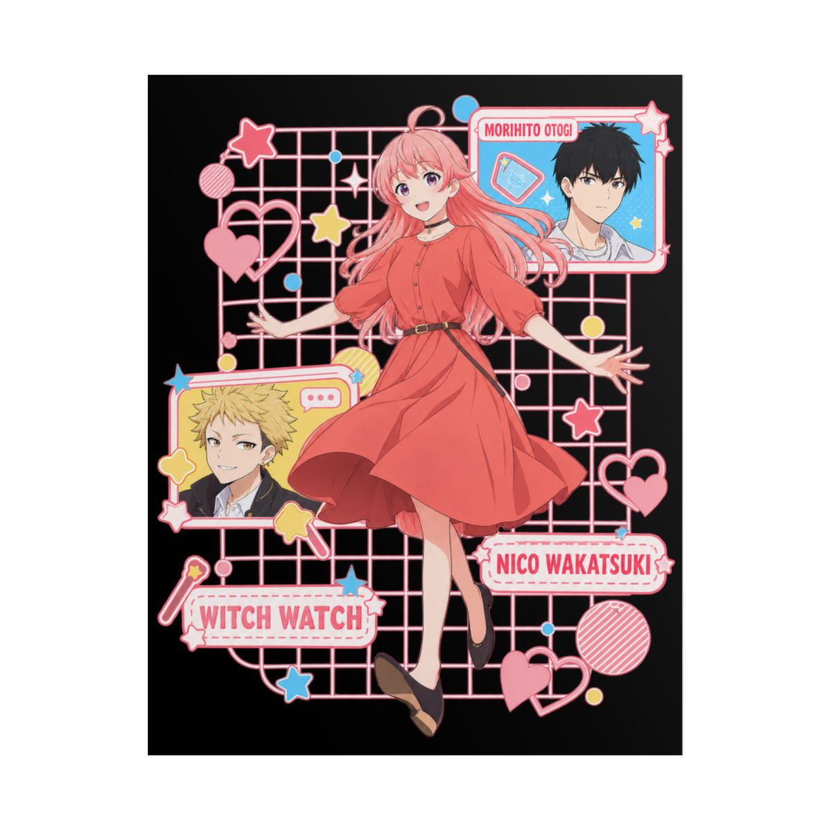 Nico Wakatsuki Anime Collage Rolled Poster | Witch Watch Art Print | Witch Watch Anime - Official Posters & Wall Art merchandise