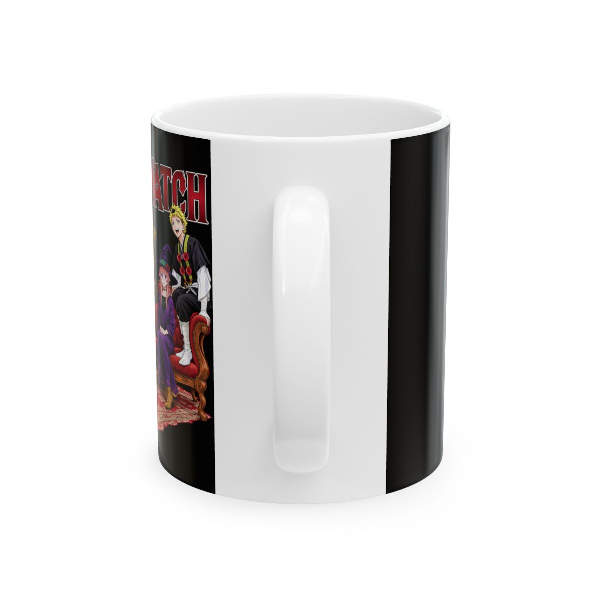 Witch Sisters Illustration Mug | Ceramic Coffee Cup | Witch Watch Anime - alternate angle 2, merchandise