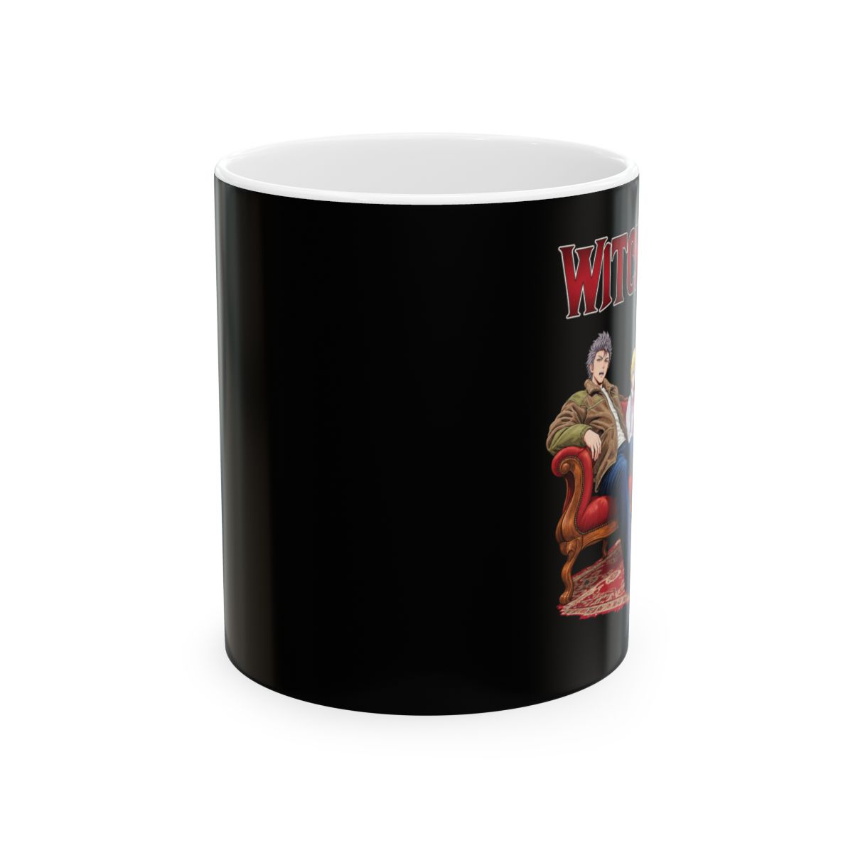 Witch Sisters Illustration Mug | Ceramic Coffee Cup | Witch Watch Anime - alternate angle 1, merchandise